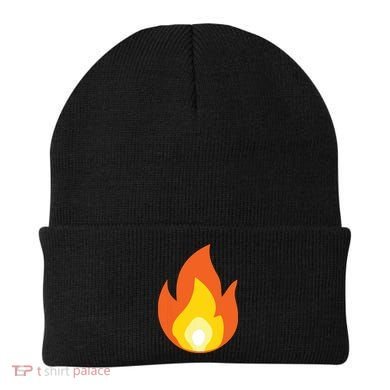 Lit Fire Flame Hot Burning Beach Beanie