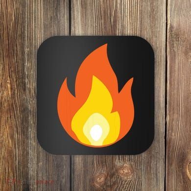 Lit Fire Flame Hot Burning Beach Coaster
