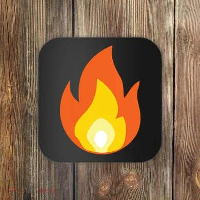 Lit Fire Flame Hot Burning Beach Coaster