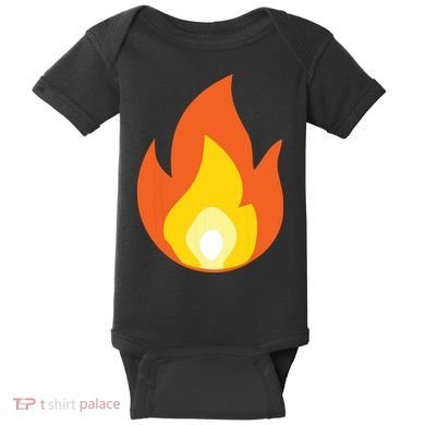 Lit Fire Flame Hot Burning Beach Baby Bodysuit