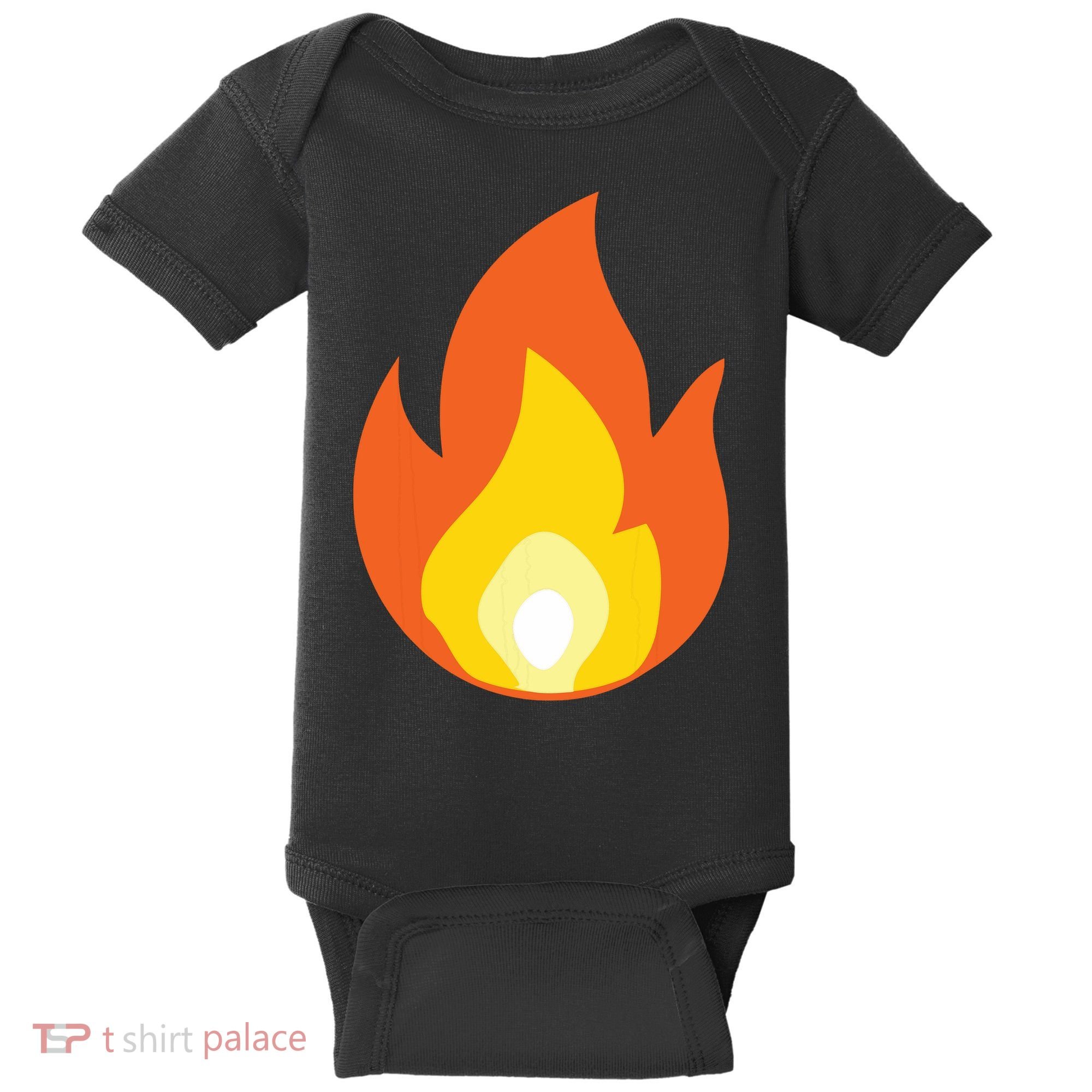 Lit Fire Flame Hot Burning Beach Baby Bodysuit