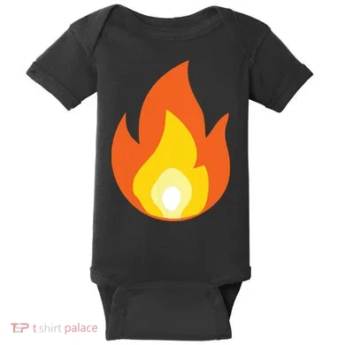 Lit Fire Flame Hot Burning Beach Baby Bodysuit