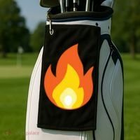 Lit Fire Flame Hot Burning Beach Golf Towel thumb 2