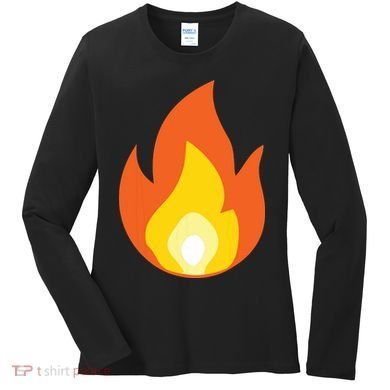 Lit Fire Flame Hot Burning Beach Women's Long Sleeve Shirt