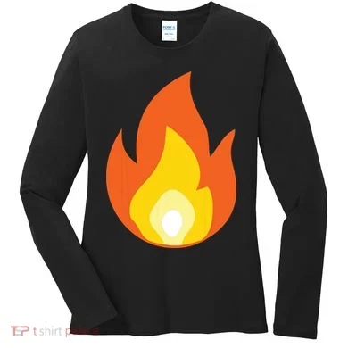 Lit Fire Flame Hot Burning Beach Women's Long Sleeve Shirt