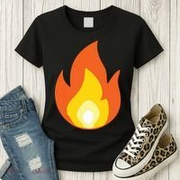 Lit Fire Flame Hot Burning Beach Women's T-Shirt thumb 3