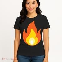 Lit Fire Flame Hot Burning Beach Women's T-Shirt thumb 4