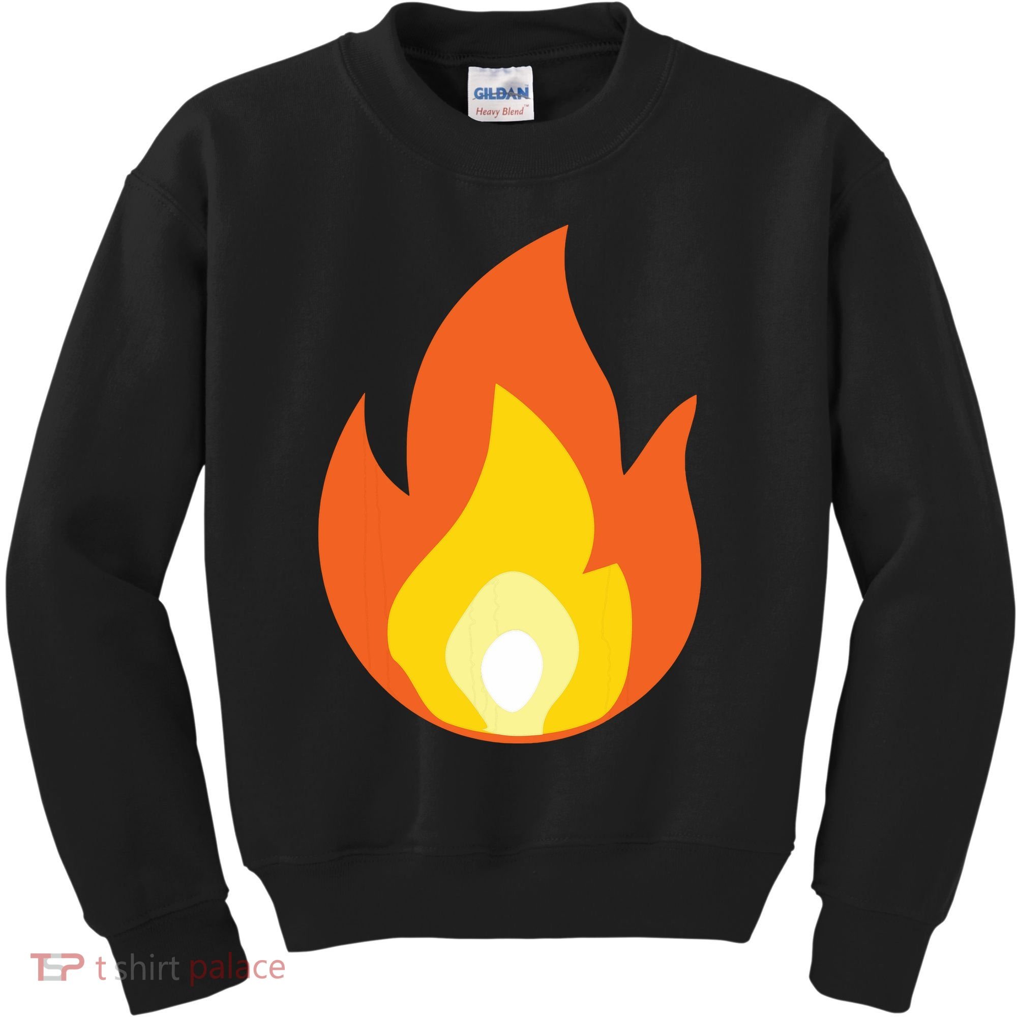 Lit Fire Flame Hot Burning Beach Kids Sweatshirt