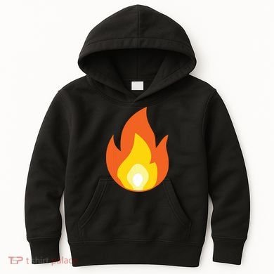 Lit Fire Flame Hot Burning Beach Kids Hoodie