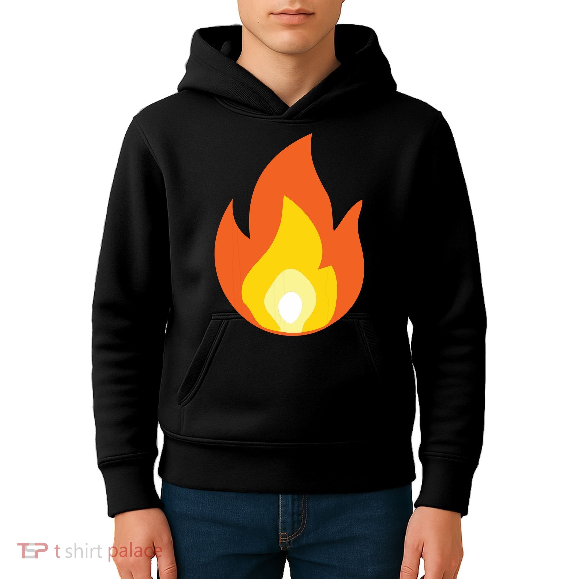 Lit Fire Flame Hot Burning Beach Kids Hoodie