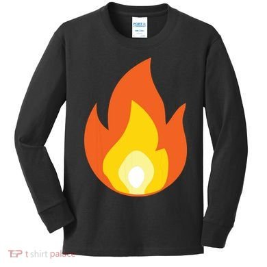 Lit Fire Flame Hot Burning Beach Kids Long Sleeve Shirt