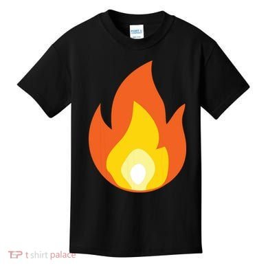 Lit Fire Flame Hot Burning Beach Kids T-Shirt