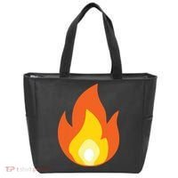 Lit Fire Flame Hot Burning Beach Tote Bag thumb 0