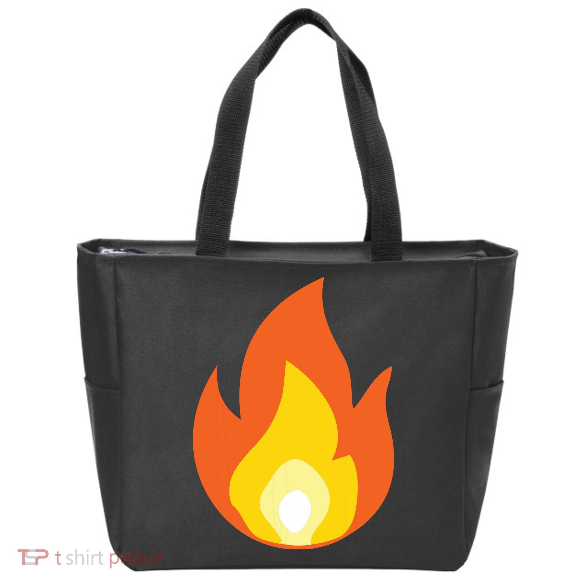 Lit Fire Flame Hot Burning Beach Tote Bag