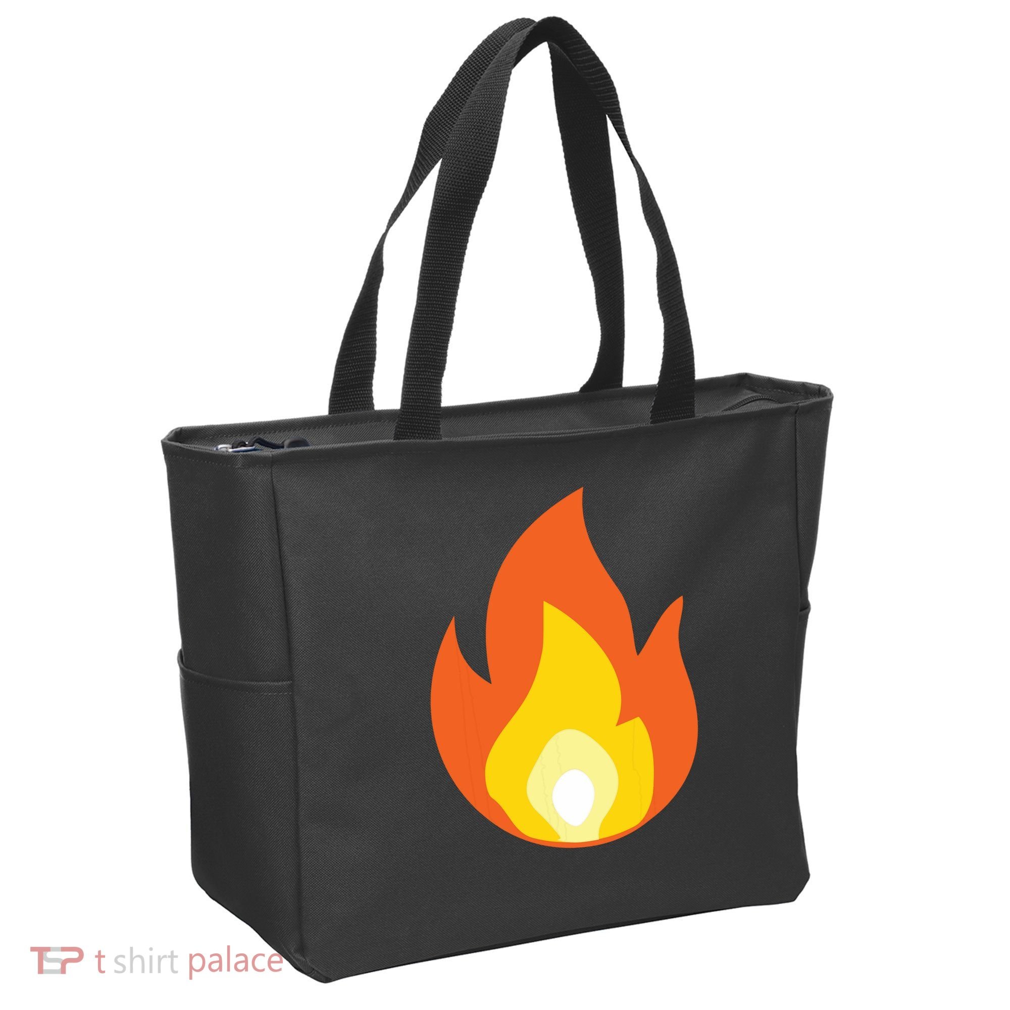 Lit Fire Flame Hot Burning Beach Tote Bag