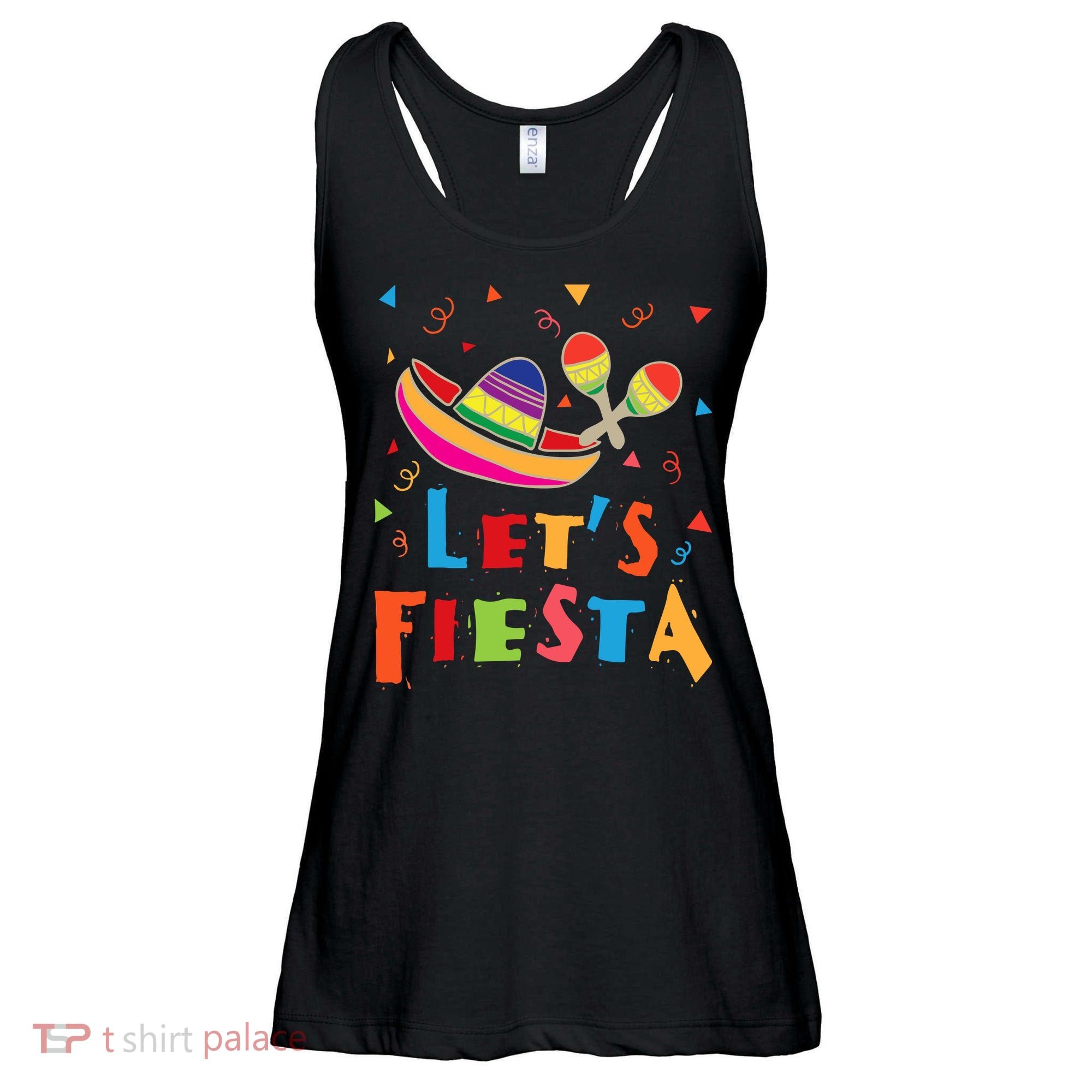 Let's Fiesta Funny Cinco De Mayo Ladies Essential Flowy Tank