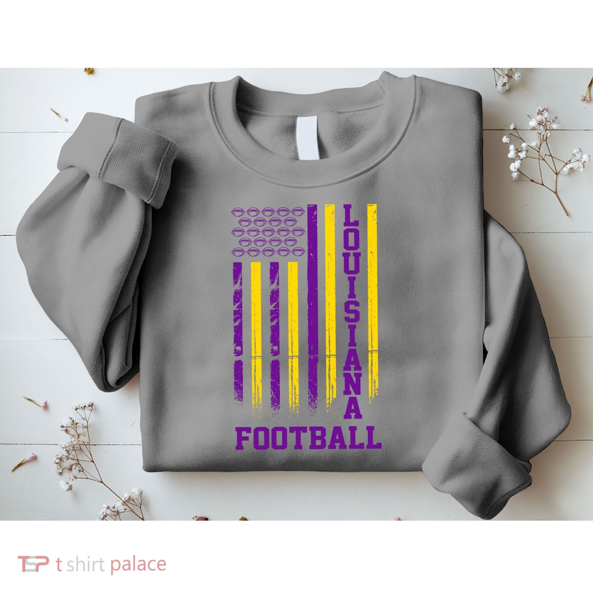 Louisiana Football Fan American Flag Sweatshirt