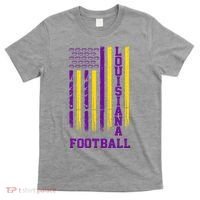 Louisiana Football Fan American Flag T-Shirt thumb 0