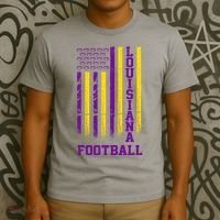 Louisiana Football Fan American Flag T-Shirt thumb 3