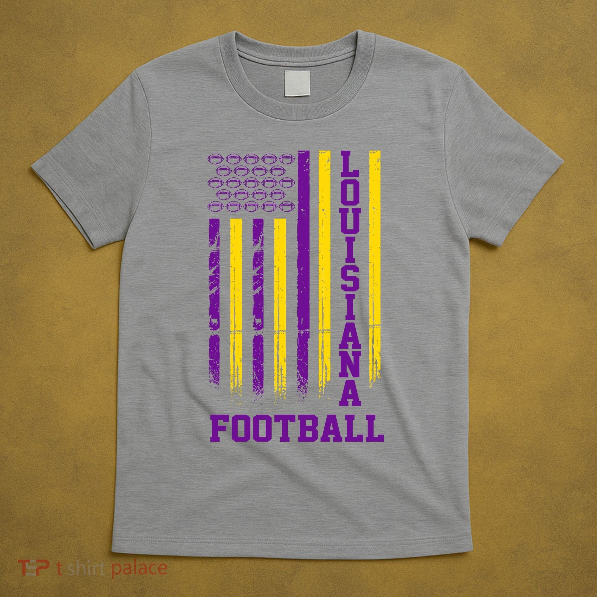 Louisiana Football Fan American Flag T-Shirt