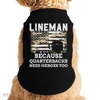 Lineman Football Gift Patriotic American Flag Camouflage Doggie Tank thumb 0