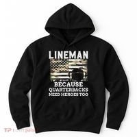 Lineman Football Gift Patriotic American Flag Camouflage Hoodie thumb 0