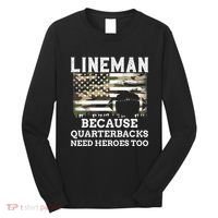 Lineman Football Gift Patriotic American Flag Camouflage Long Sleeve Shirt thumb 0