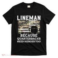 Lineman Football Gift Patriotic American Flag Camouflage T-Shirt thumb 0