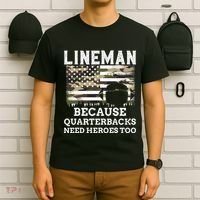 Lineman Football Gift Patriotic American Flag Camouflage T-Shirt thumb 6