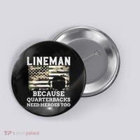 Lineman Football Gift Patriotic American Flag Camouflage Button thumb 0