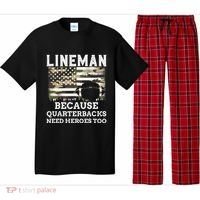 Lineman Football Gift Patriotic American Flag Camouflage Pajama Set thumb 0