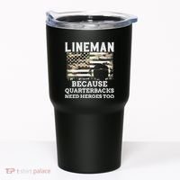 Lineman Football Gift Patriotic American Flag Camouflage Tumbler thumb 0