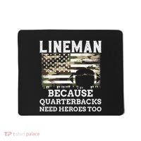 Lineman Football Gift Patriotic American Flag Camouflage Mousepad thumb 0