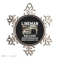 Lineman Football Gift Patriotic American Flag Camouflage Ornament thumb 0