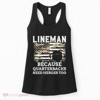 Lineman Football Gift Patriotic American Flag Camouflage Women's Tank Top thumb 0