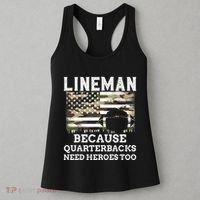Lineman Football Gift Patriotic American Flag Camouflage Women's Tank Top thumb 3