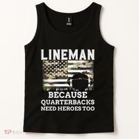 Lineman Football Gift Patriotic American Flag Camouflage Tank Top thumb 2