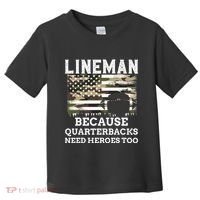 Lineman Football Gift Patriotic American Flag Camouflage Toddler T-Shirt thumb 0