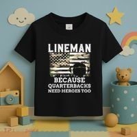 Lineman Football Gift Patriotic American Flag Camouflage Toddler T-Shirt thumb 3