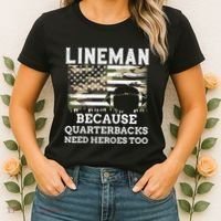 Lineman Football Gift Patriotic American Flag Camouflage Women's T-Shirt thumb 2