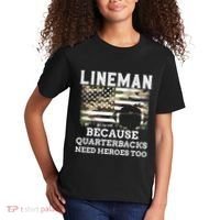 Lineman Football Gift Patriotic American Flag Camouflage Kids T-Shirt thumb 2