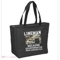 Lineman Football Gift Patriotic American Flag Camouflage Tote Bag thumb 2