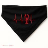 Lobster Funny Gift Lobster Heartbeat Hooded Gift Gift USA-Made Doggie Bandana thumb 0