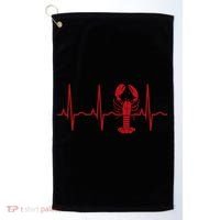 Lobster Funny Gift Lobster Heartbeat Hooded Gift Gift Golf Towel thumb 0