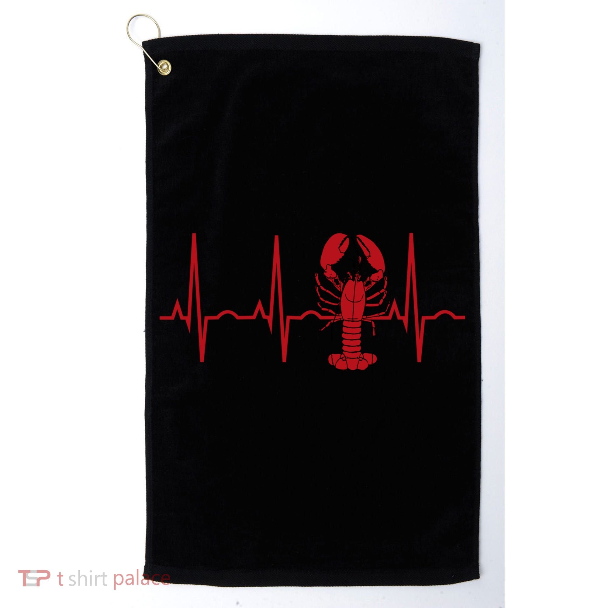 Lobster Funny Gift Lobster Heartbeat Hooded Gift Gift Golf Towel