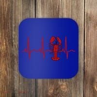 Lobster Funny Gift Lobster Heartbeat Hooded Gift Gift Coaster thumb 0