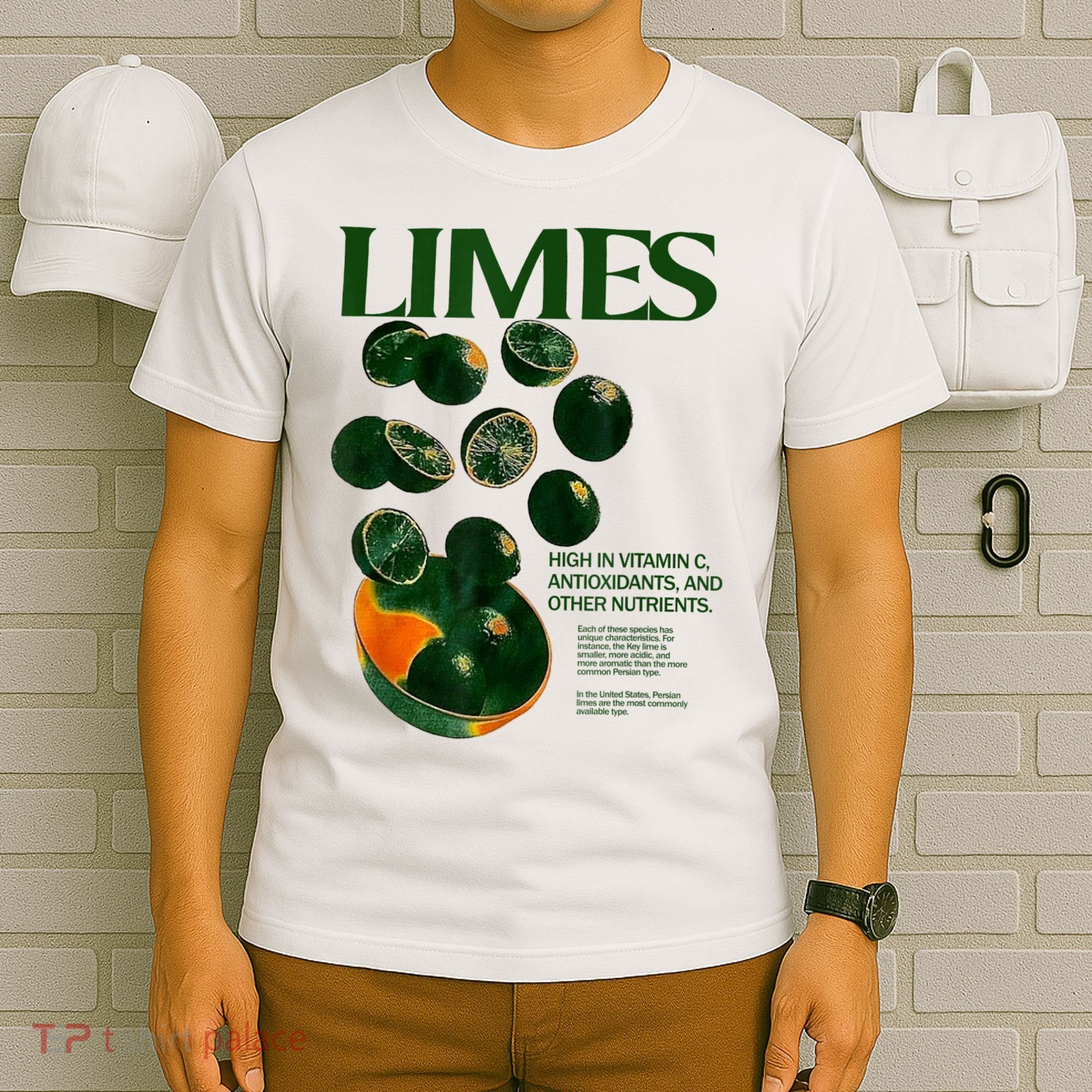 Limes Funny High In Vitamin C Antioxidants Other Nutrients T-Shirt