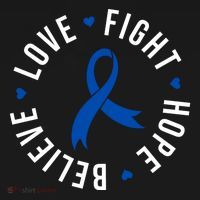 Love Fight Hope And Believe Colon Cancer Awareness Coaster thumb 2