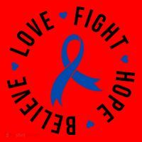 Love Fight Hope And Believe Colon Cancer Awareness Santa Hat thumb 1