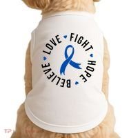 Love Fight Hope And Believe Colon Cancer Awareness Doggie Tank thumb 0